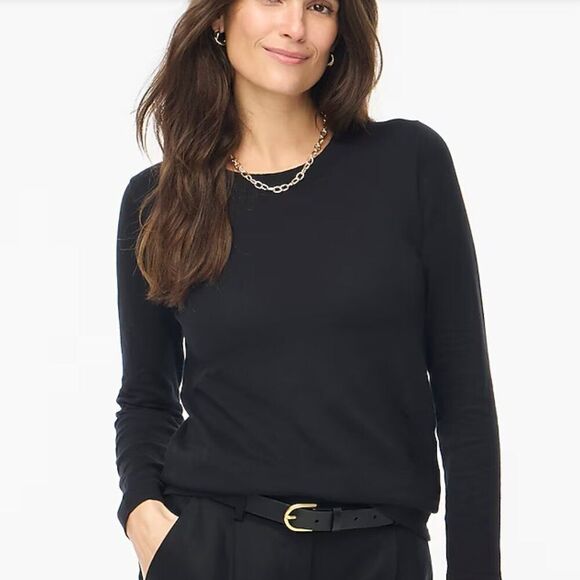 J. Crew Factory L1561 Cotton Teddie Sweater NWT/small hole  size XXL Black - Picture 4 of 10